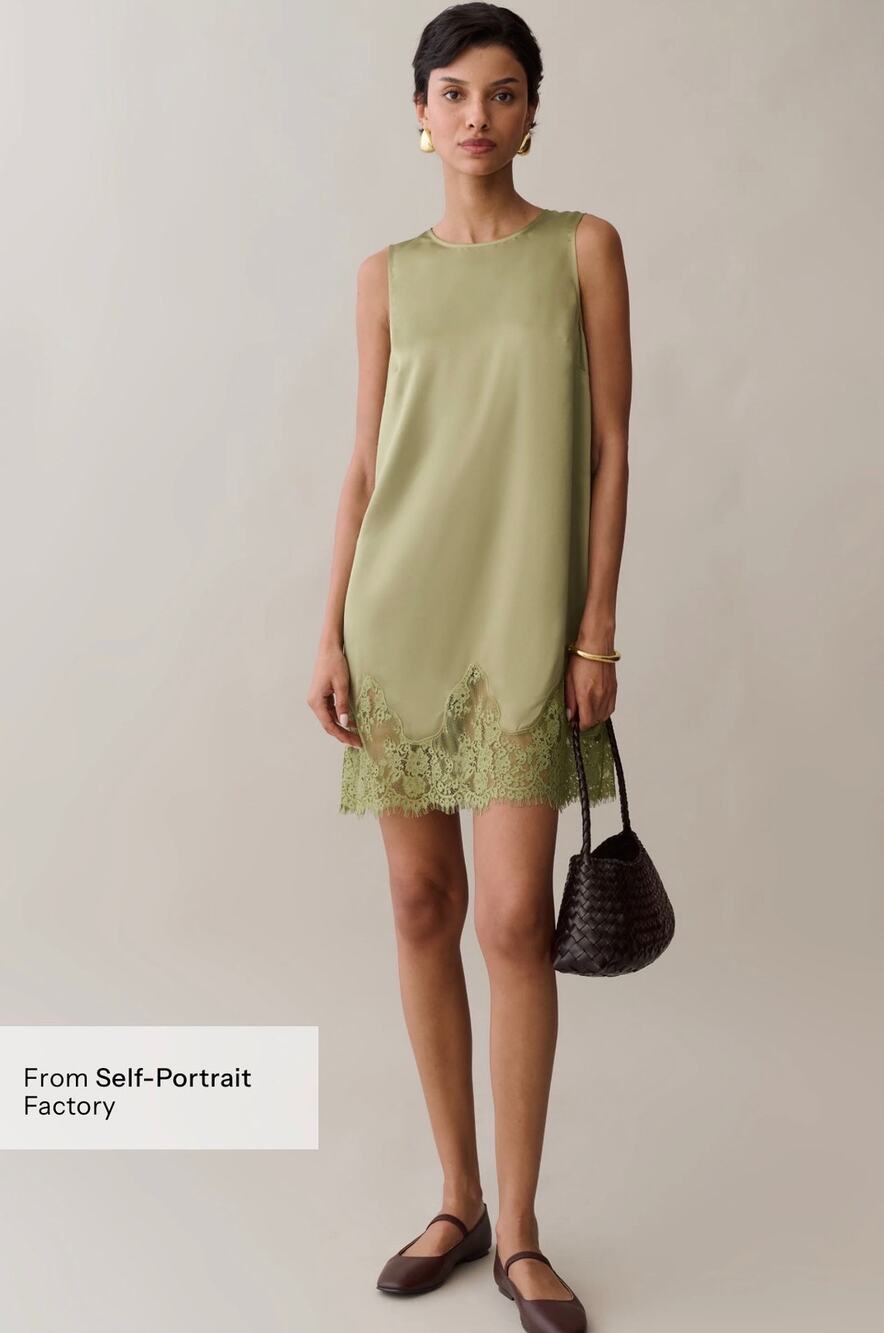 New kourt Yasmin Dress moss green satin lace size M $198